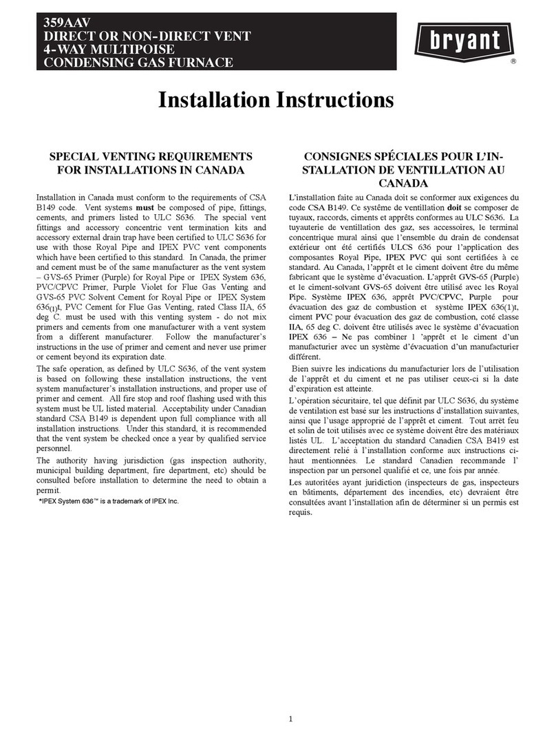 Bryant 4-WAY MULTIPOISE 359AAV User manual