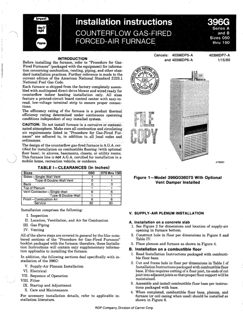 Bryant 396G installation instructions