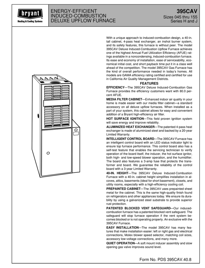 Bryant 395CAV Specifications Bryant 395CAV Specifications