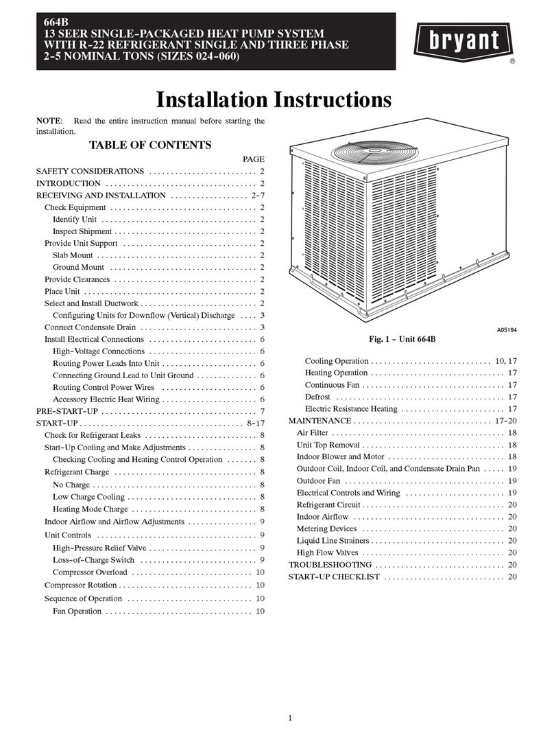 Bryant 664B installation instructions