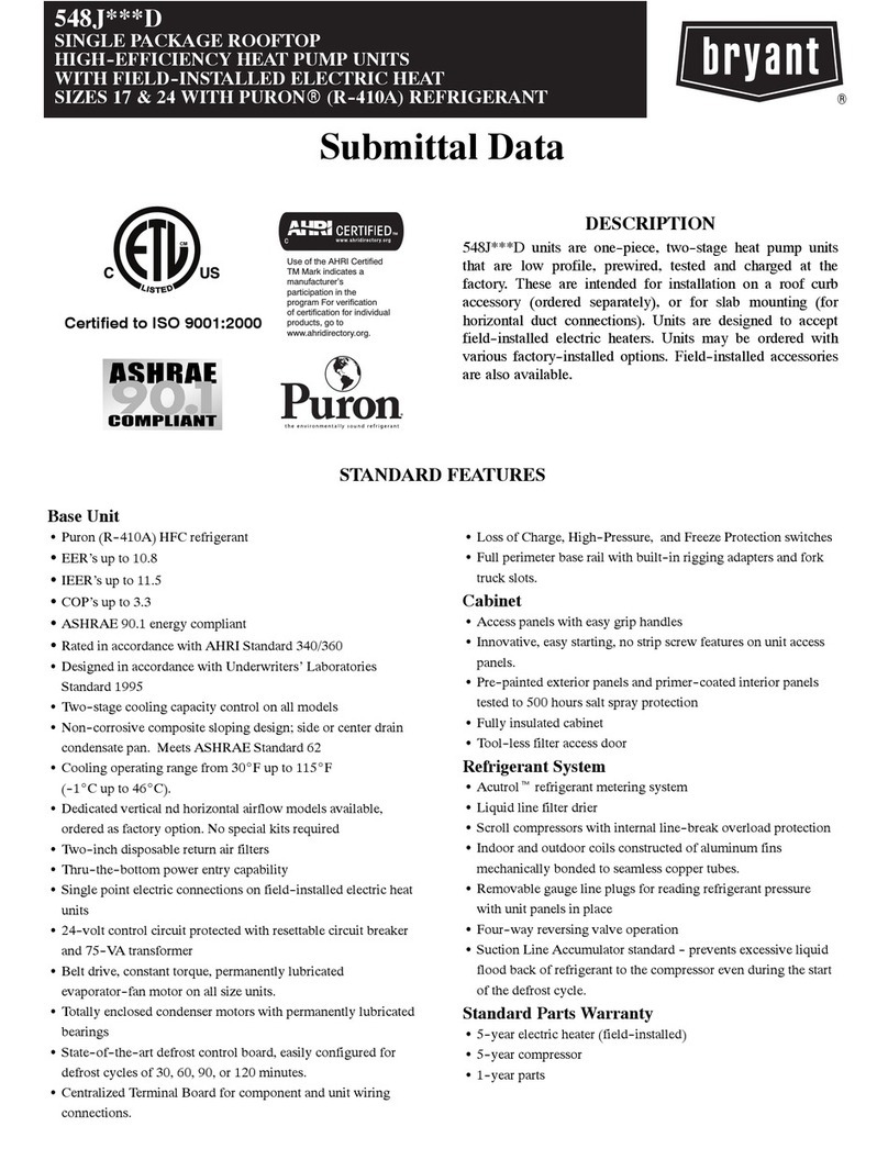 Bryant 548J*D Series Installation and user guide