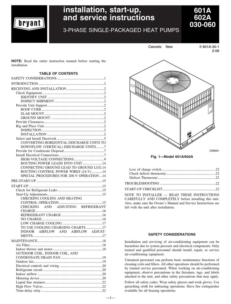 Bryant 3-PHASE 601A Quick guide