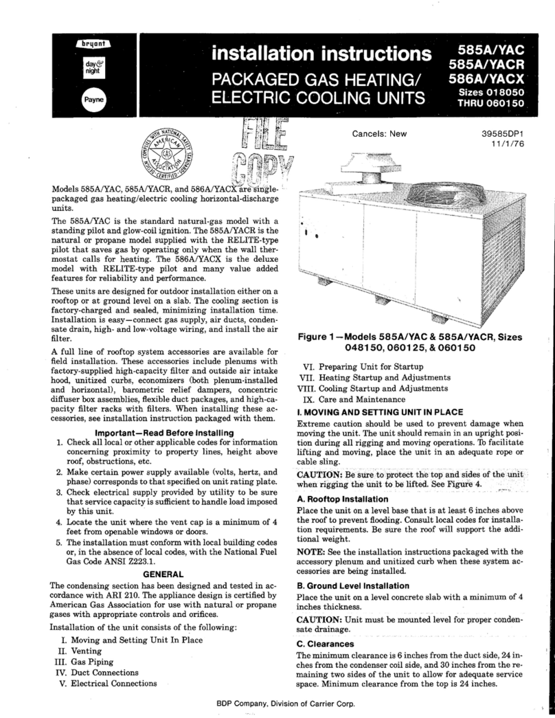 Bryant 585A/YAC User manual