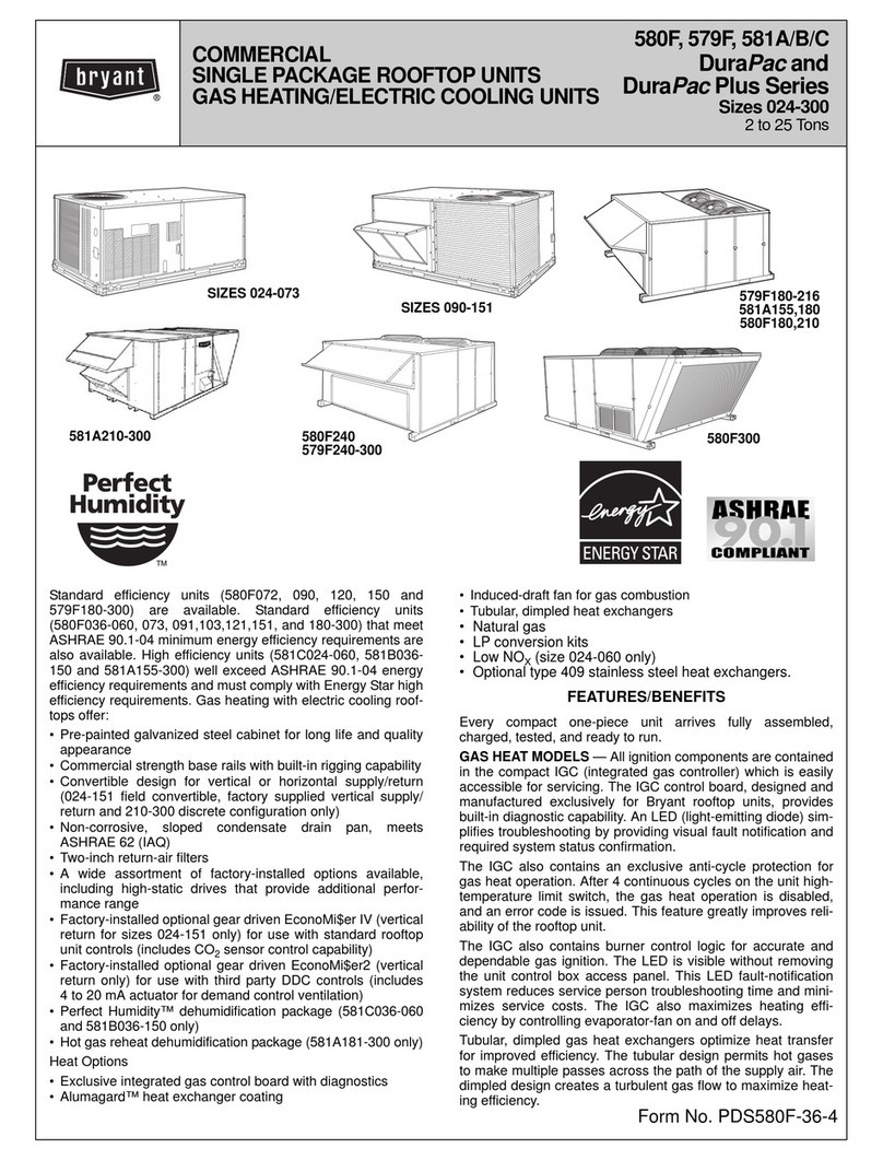Bryant DURAPAC 579F User manual