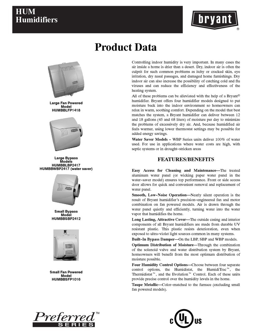 Bryant HUMBBLBP2417 Product data