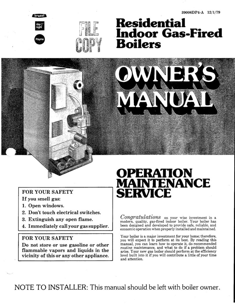 Bryant RESIDENTIAL INDOOR GAS FIRED BOILERS... User manual