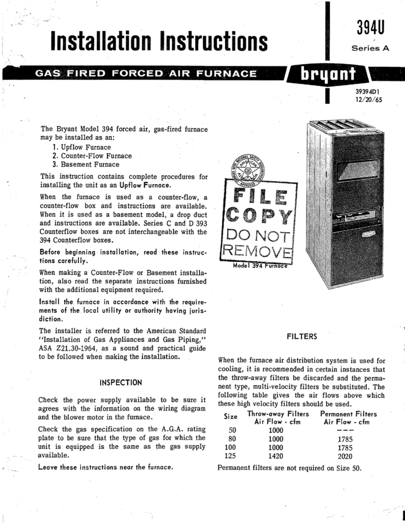 Bryant 394U User manual
