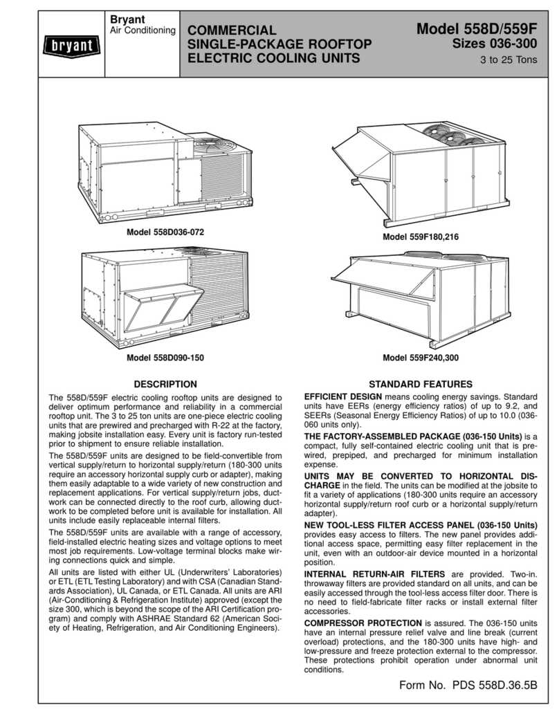 Bryant 558D User manual
