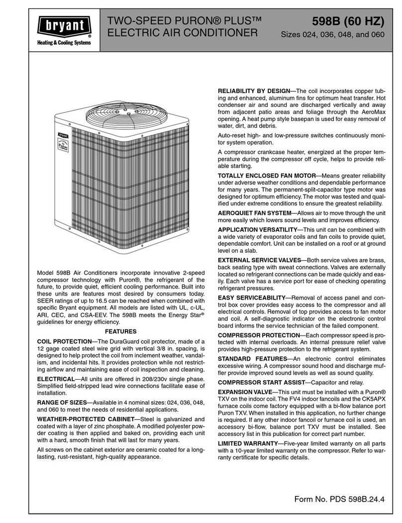 Bryant PURON PLUS 598B User manual