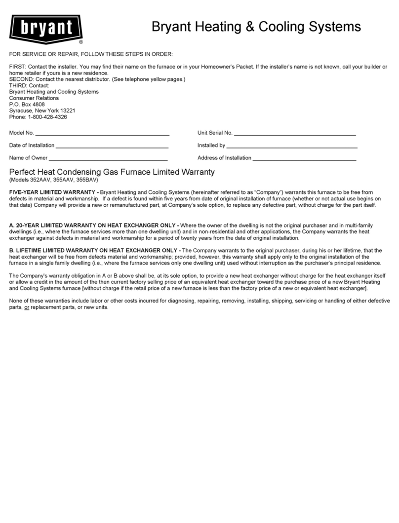 Bryant 355BAV Parts list manual