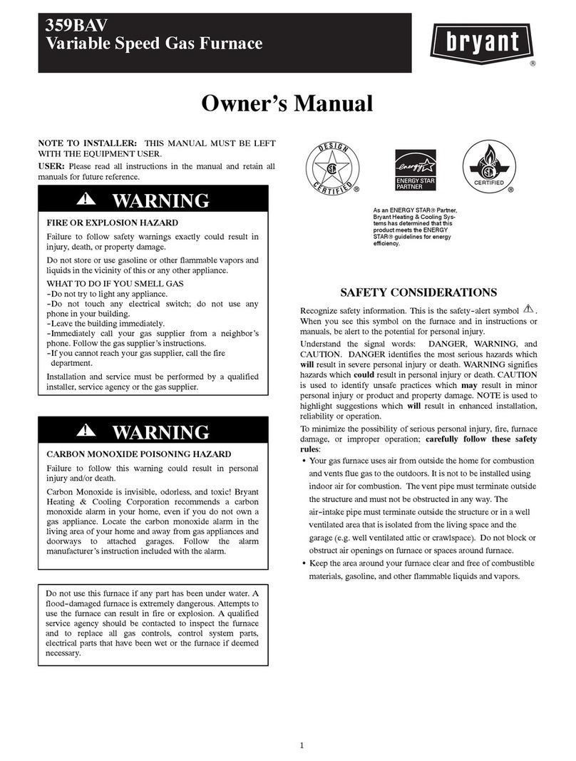 Bryant 359BAV User manual