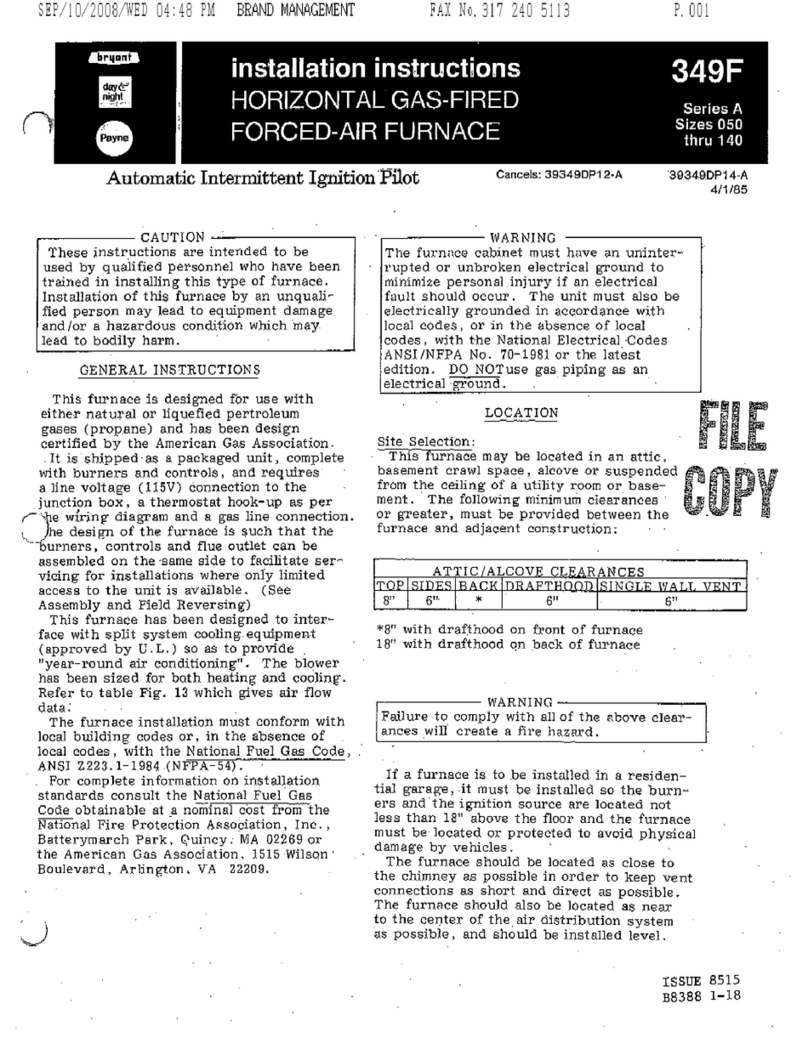 Bryant 349F User manual