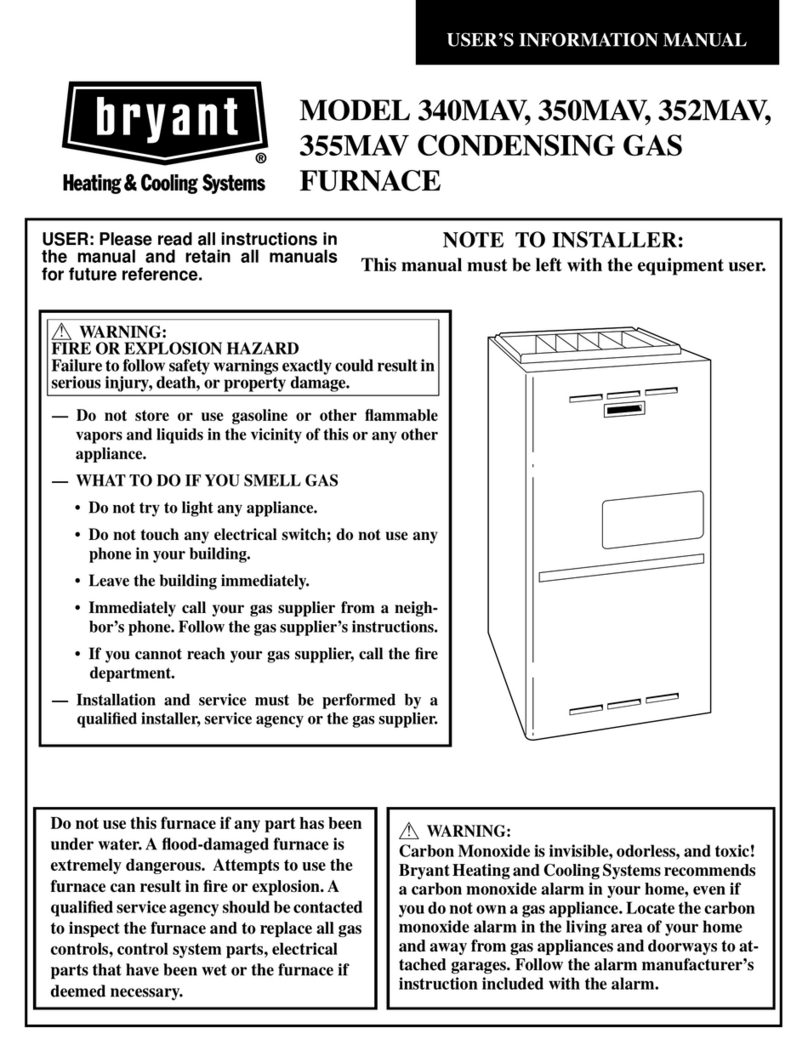 Bryant CONDENSING GAS FURNACE 340MAV Guide