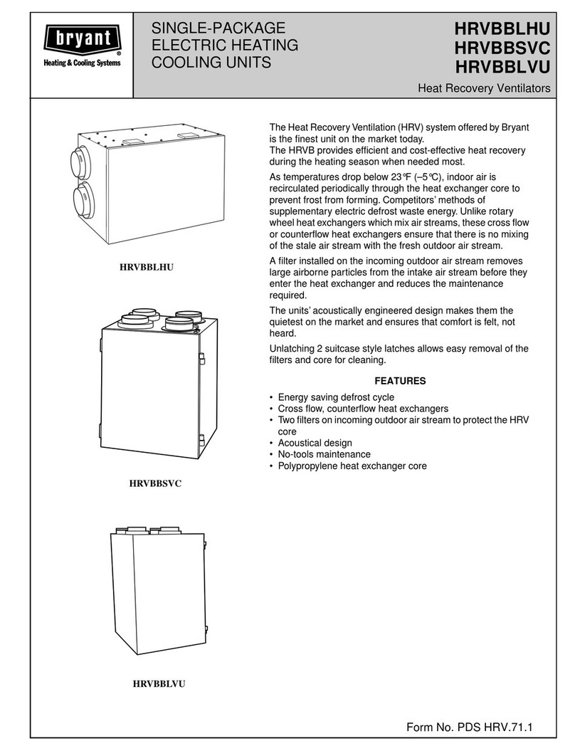 Bryant HRVBBLHU User manual