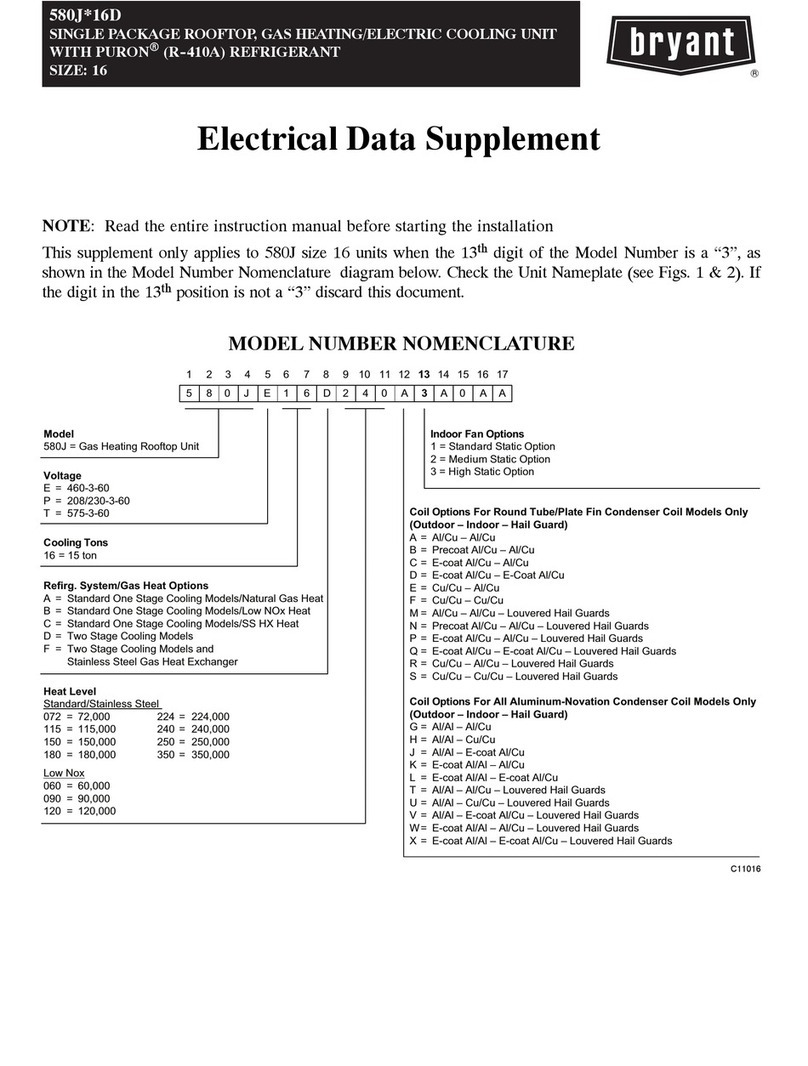 Bryant 580J*16D Series User manual