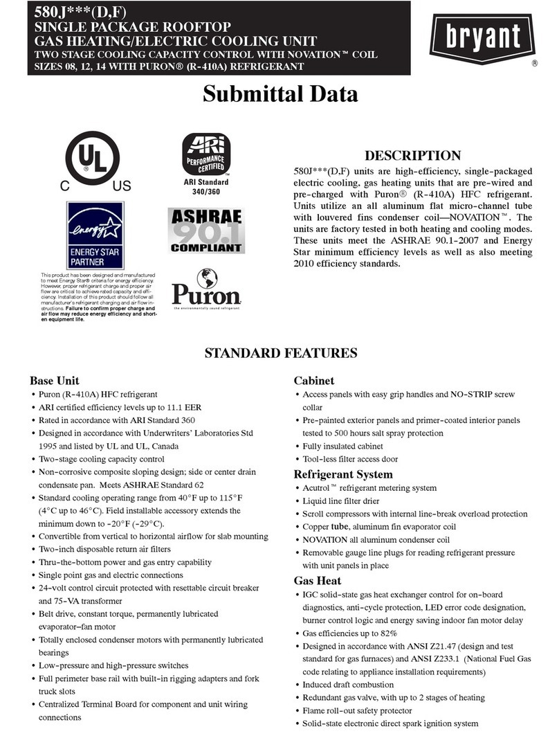 Bryant 580J***D series Installation and user guide