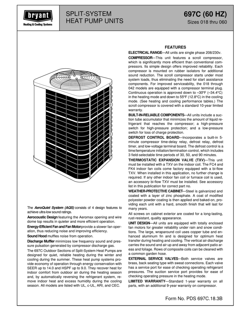 Bryant SPLIT-SYSTEM 697C User manual