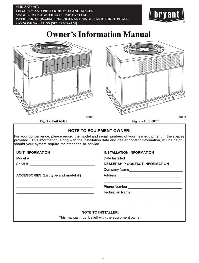 Bryant LEGACY 604D Instruction Manual