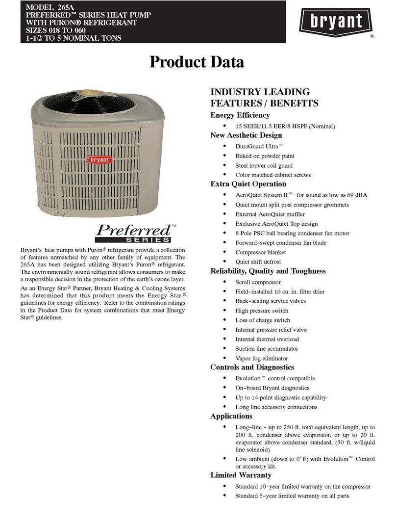 Bryant PREFERRED 265A Operation manual