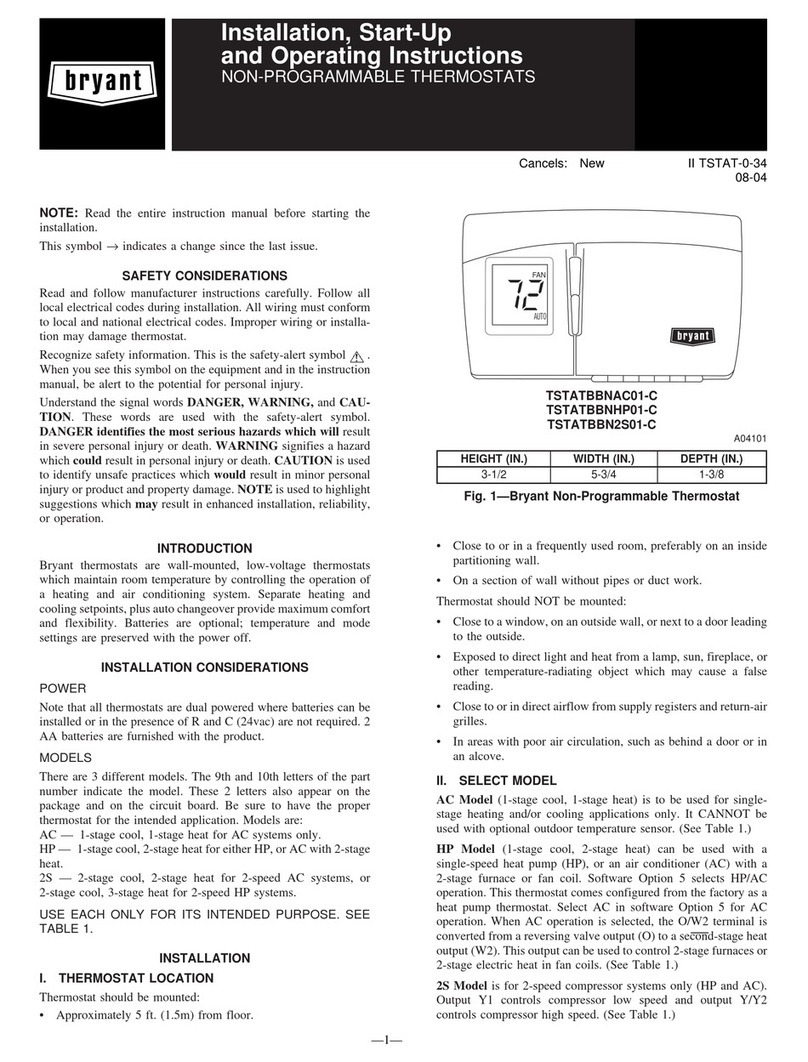 Bryant TSTATBBN2S01-C Instructions and recipes Bryant TSTATBBN2S01-C Instructions and recipes