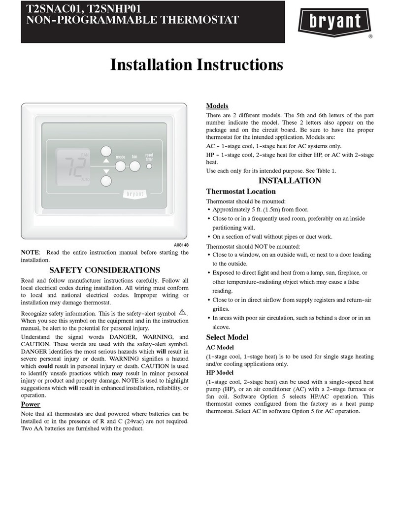 Bryant T2SNAC01 User manual Bryant T2SNAC01 User manual