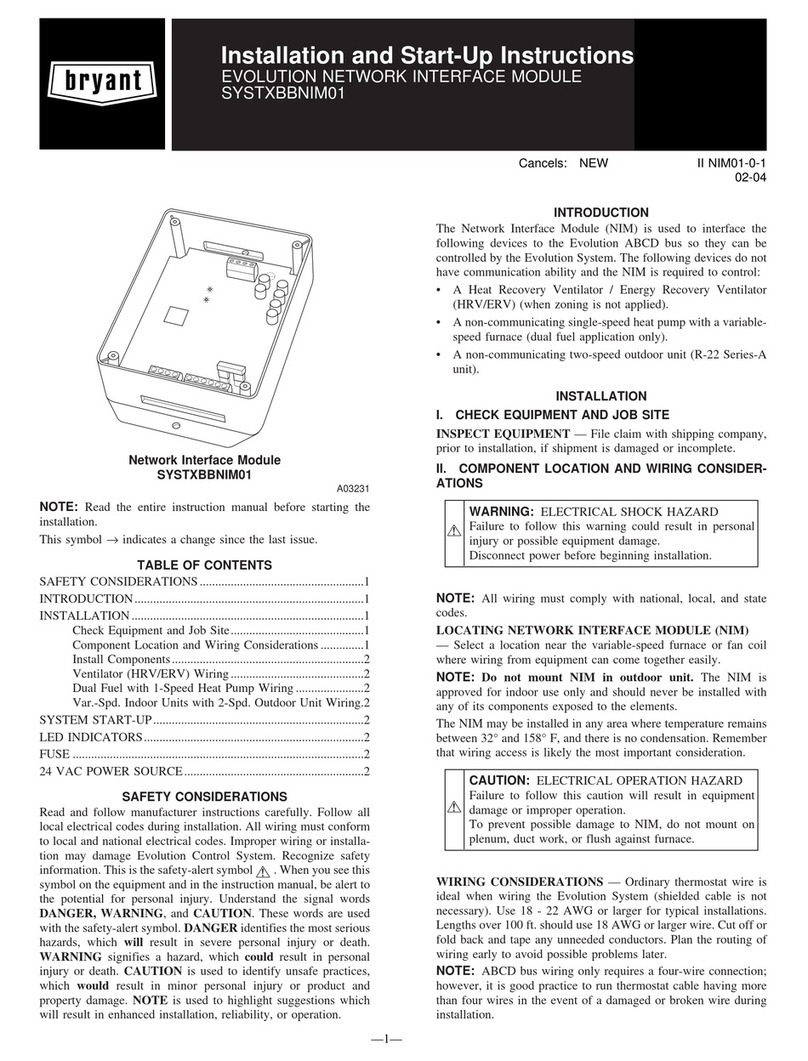 Bryant SYSTXBBNIM01 Installation and start-up instructions
