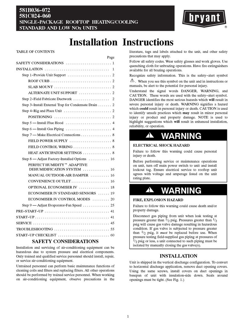 Bryant 581B036--072 User manual