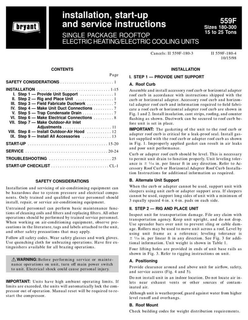 Bryant 559F Dimensions and installation guide