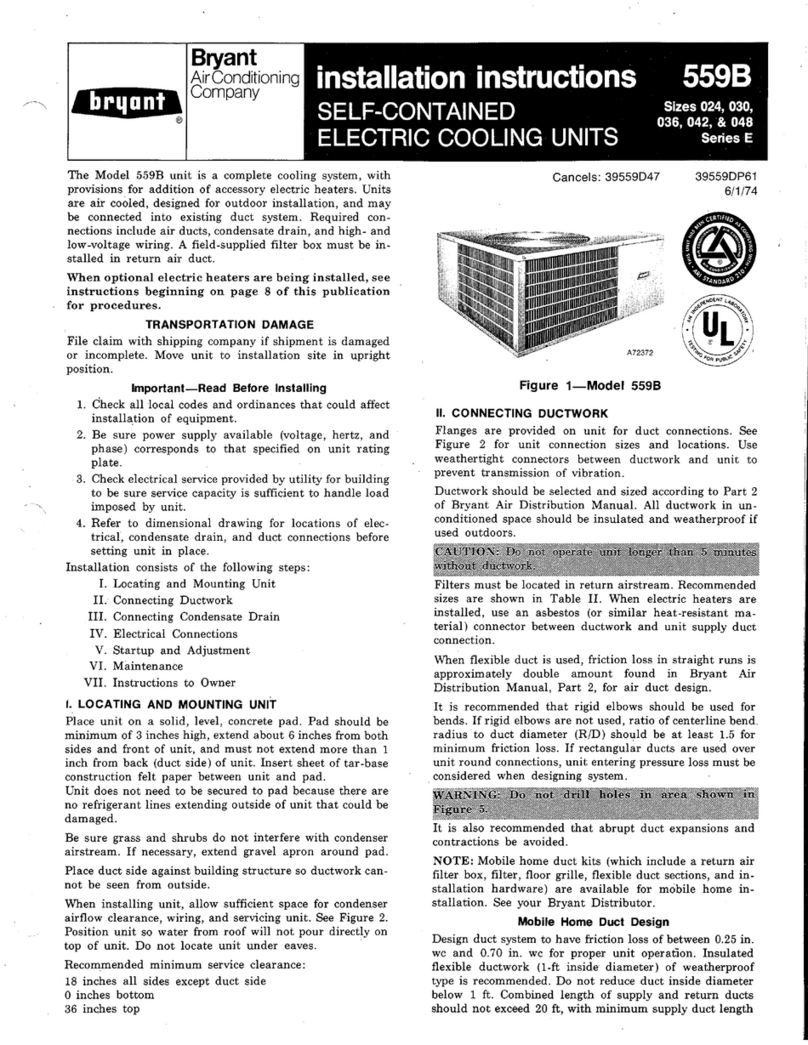 Bryant 559B User manual