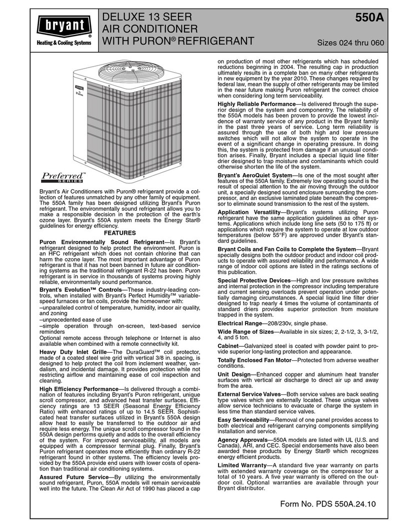 Bryant 550A User manual