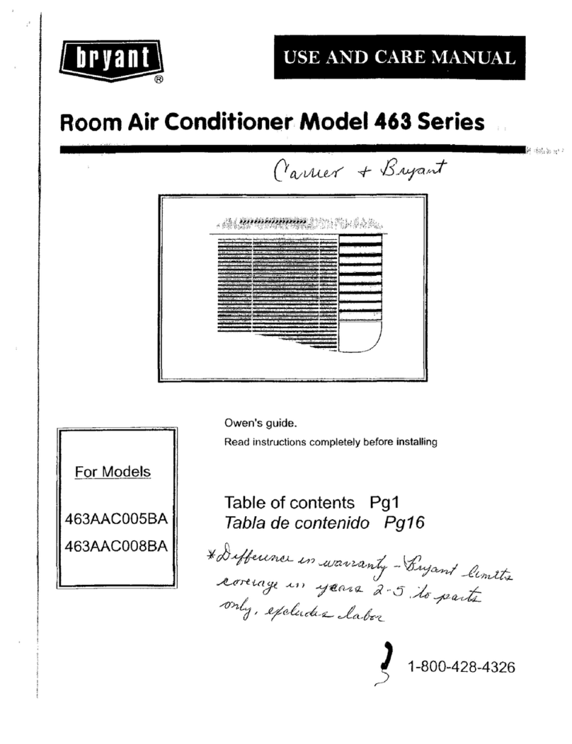 Bryant 463AAC005BA User manual