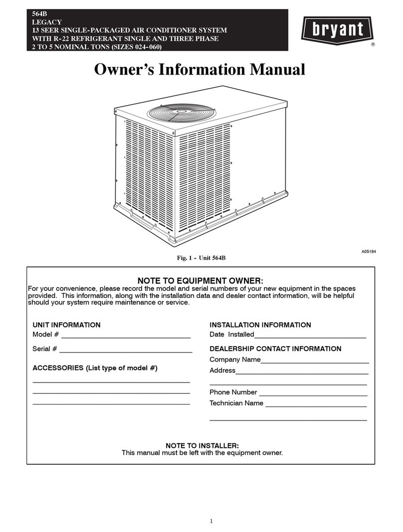 Bryant LEGACY 564B Instruction Manual