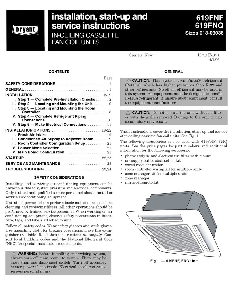 Bryant 619FNF Dimensions and installation guide