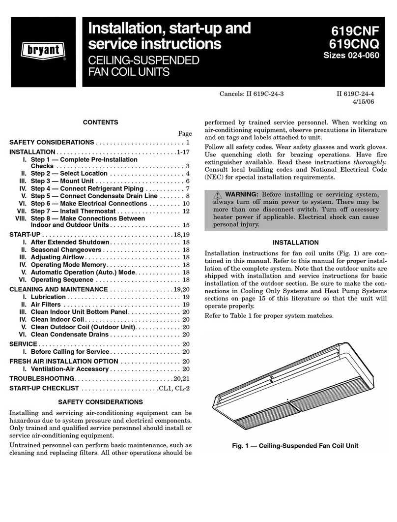 Bryant 619CNF Dimensions and installation guide