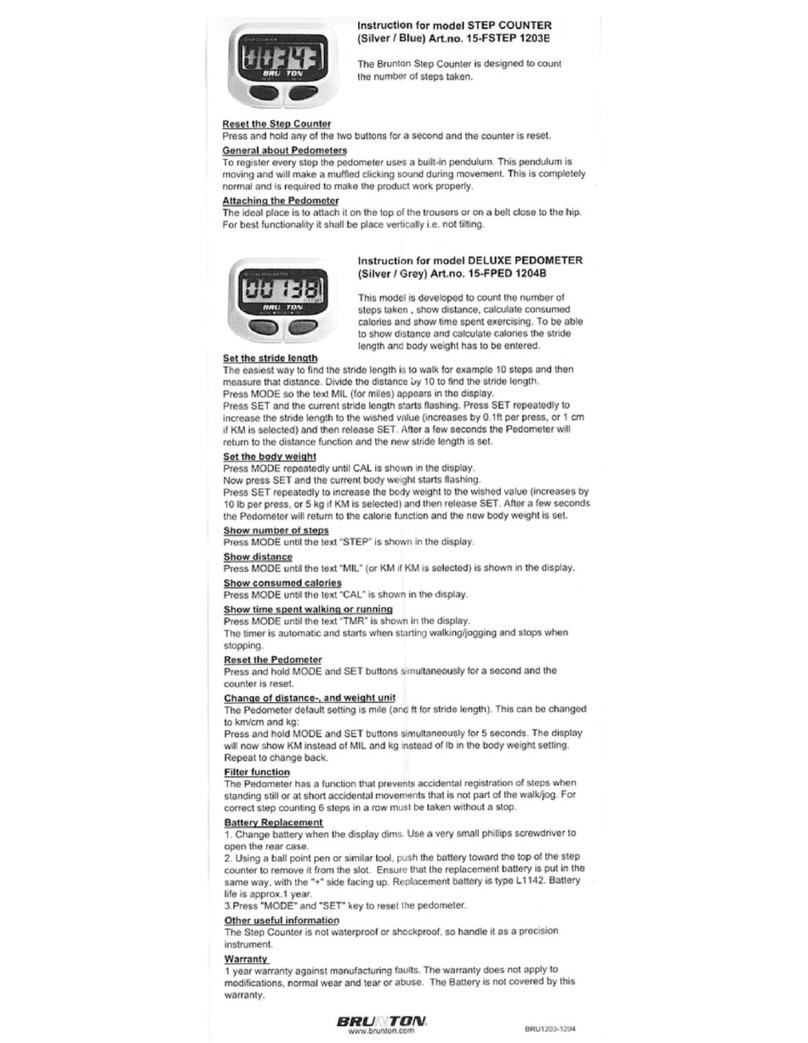 Brunton STEP COUNTER 15-FPED 1204B instructions