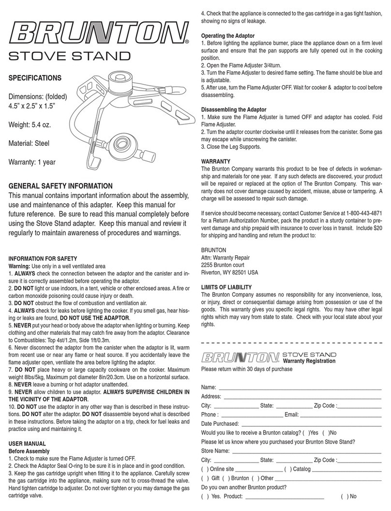 Brunton StoveStand 81-100695~22.5 user manual Brunton StoveStand 81-100695~22.5 user manual