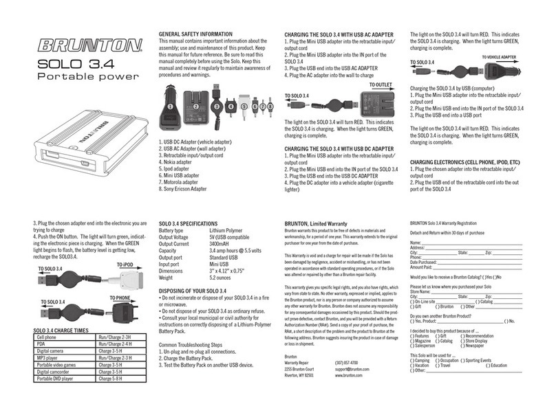 Brunton Solo 3.4 owner's manual