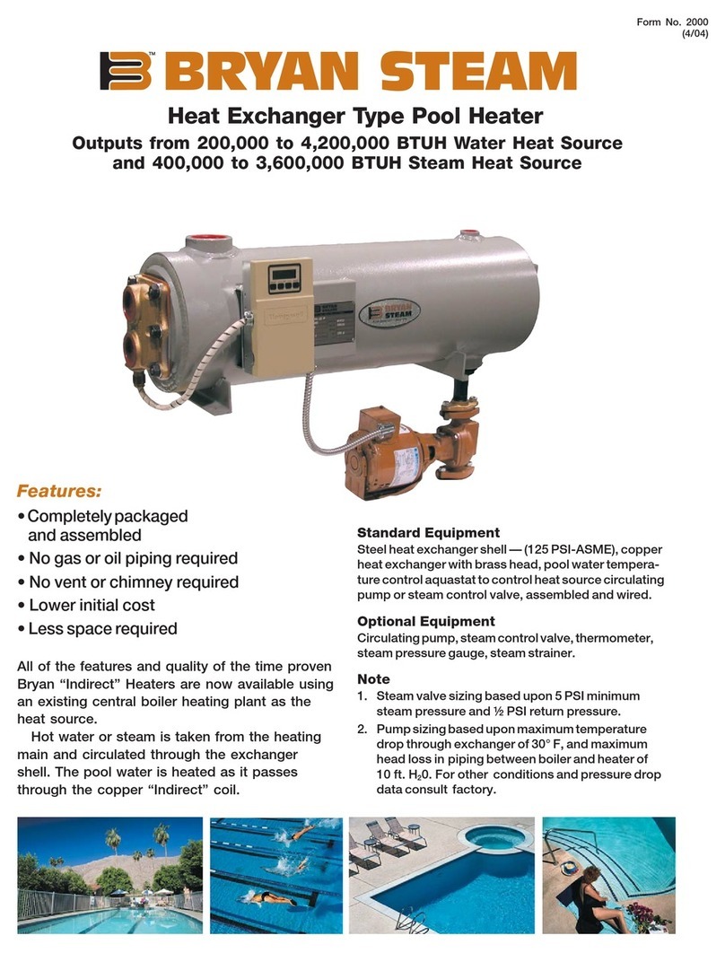 Bryan Boilers Heat Exchanger Type Pool Heater Brochure & specs