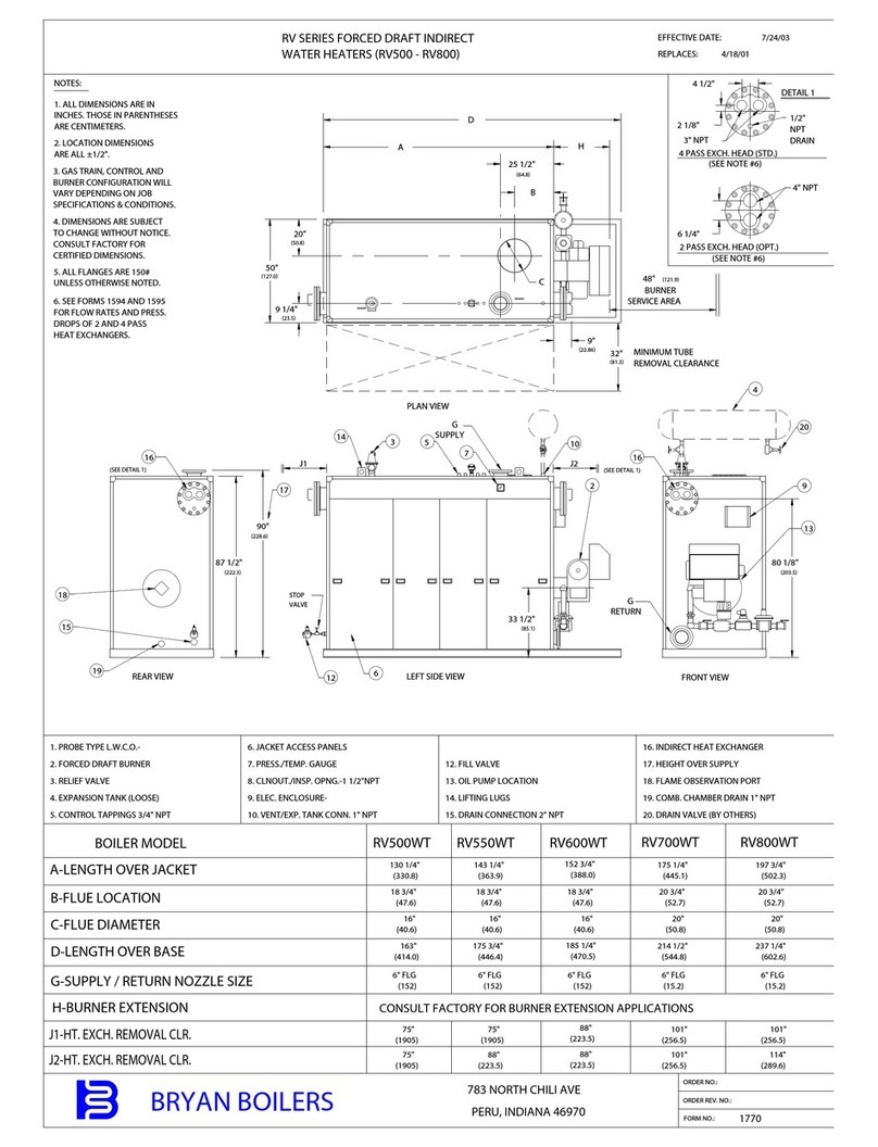 Bryan Boilers Knockdown RV-500 Specifications Bryan Boilers Knockdown RV-500 Specifications