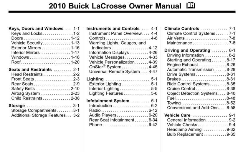 Buick 2010 Lacrosse owner's manual