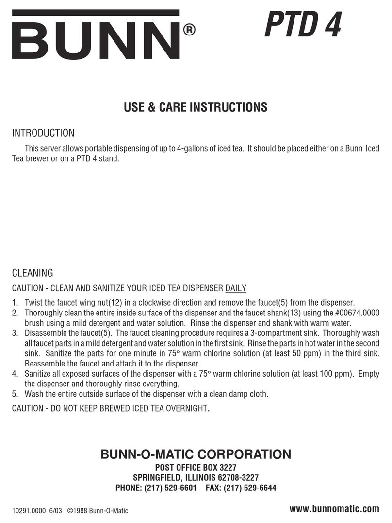 Bunn PTD 4 Quick reference guide