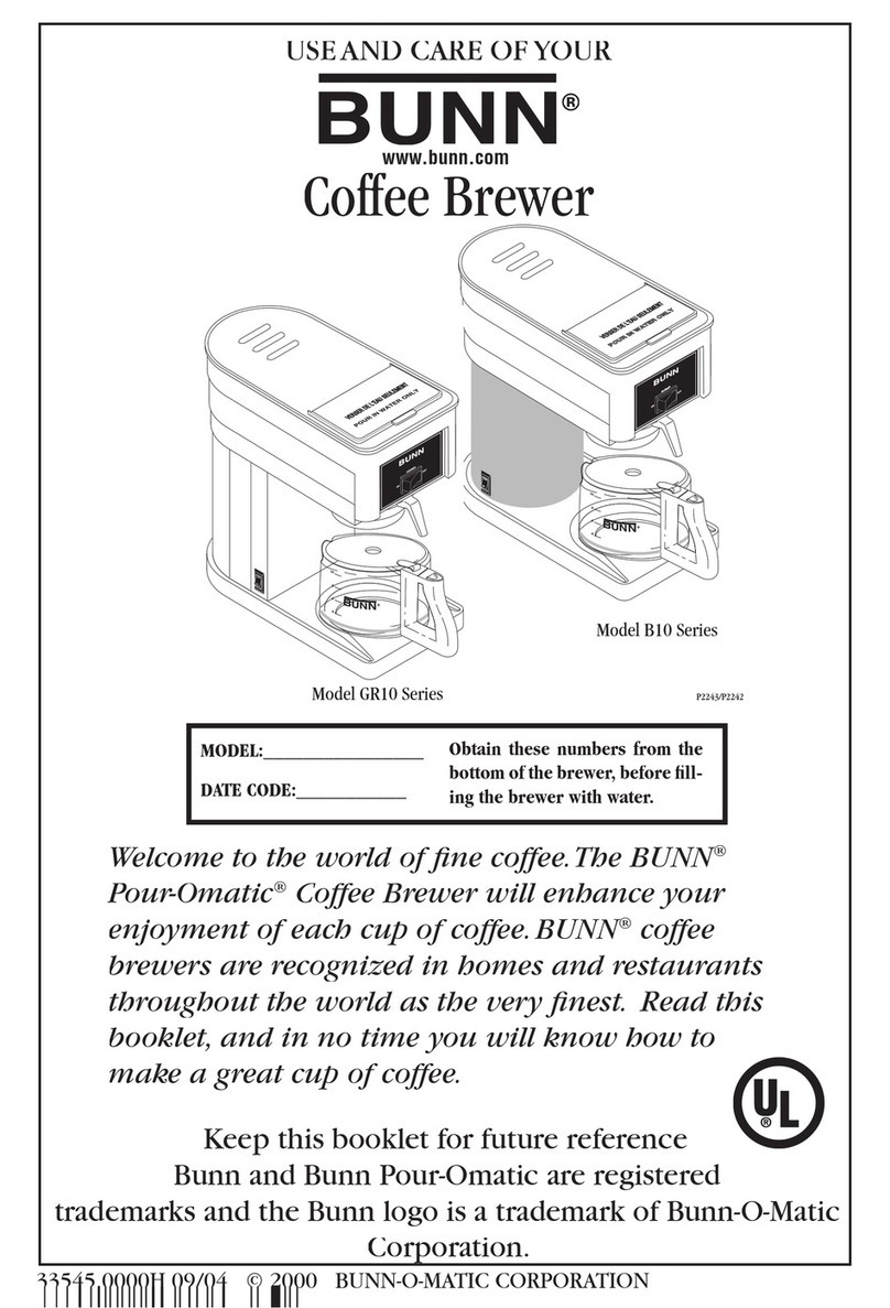Bunn GR10 Series Installation instructions