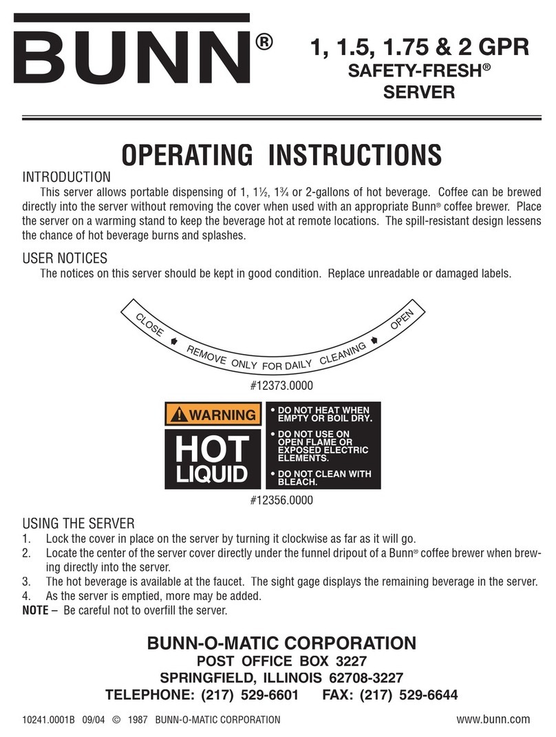 Bunn 1.5 operating instructions
