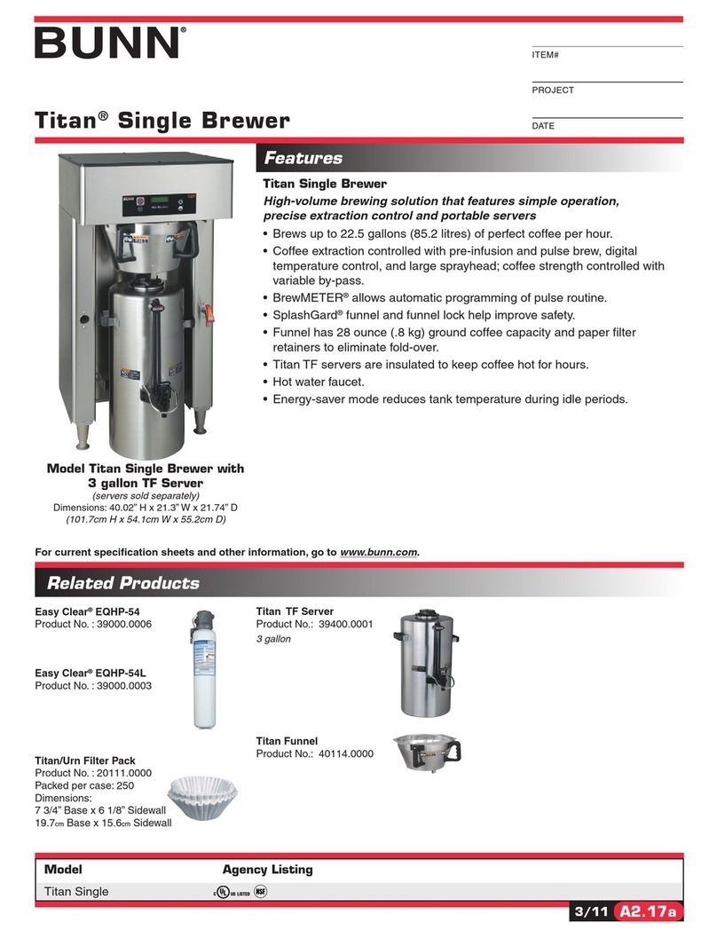 Bunn TITAN SINGLE User manual