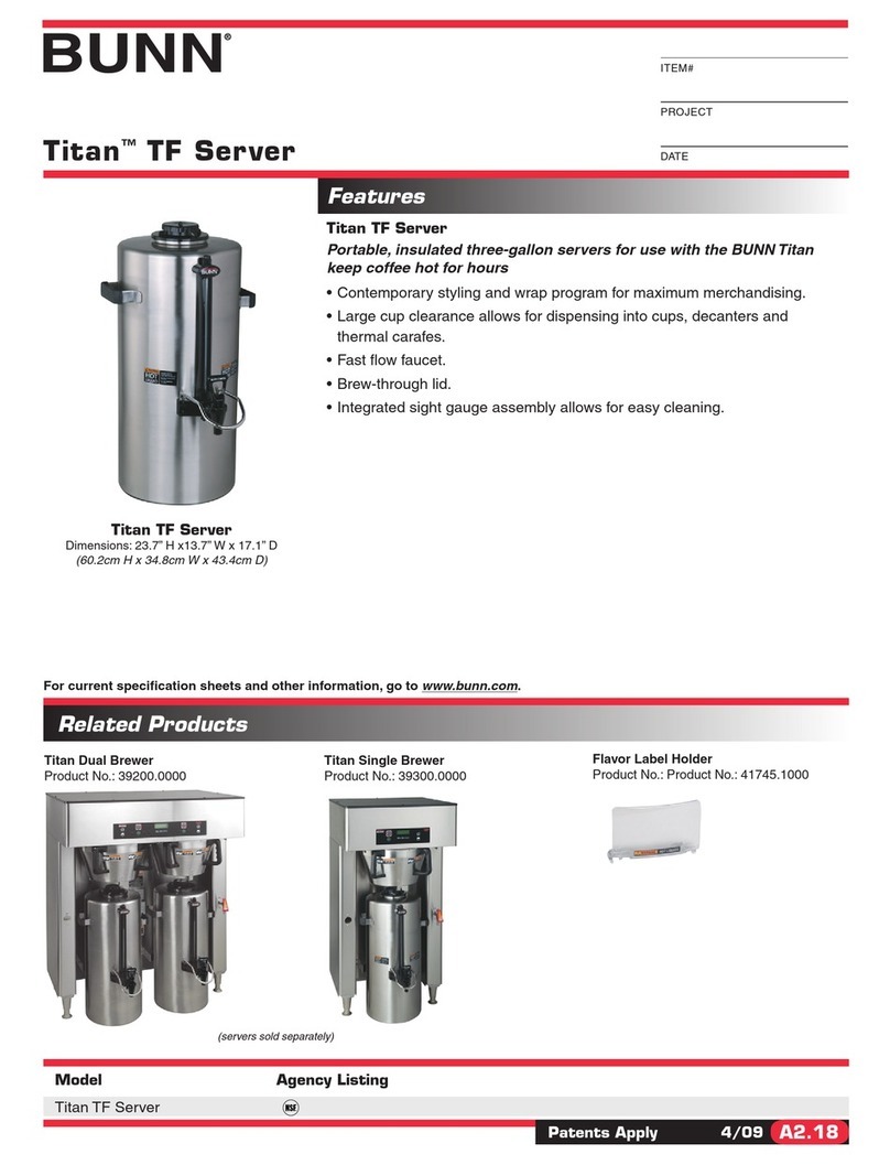 Bunn Coffemaker Titan TF Server User manual