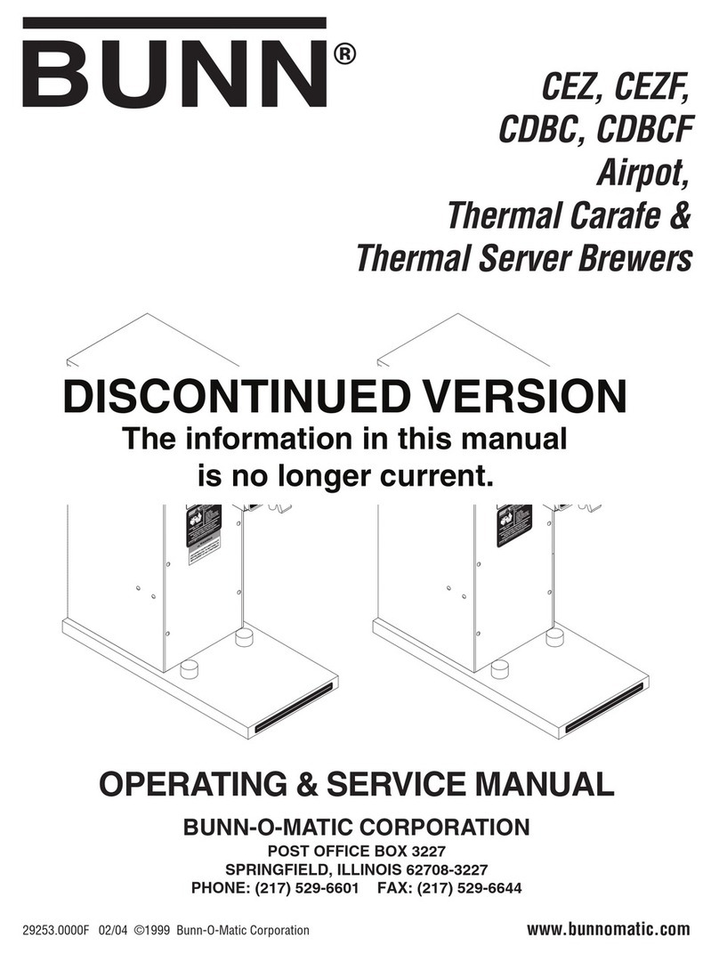 Bunn CDBCF Airpot Instruction and safety manual
