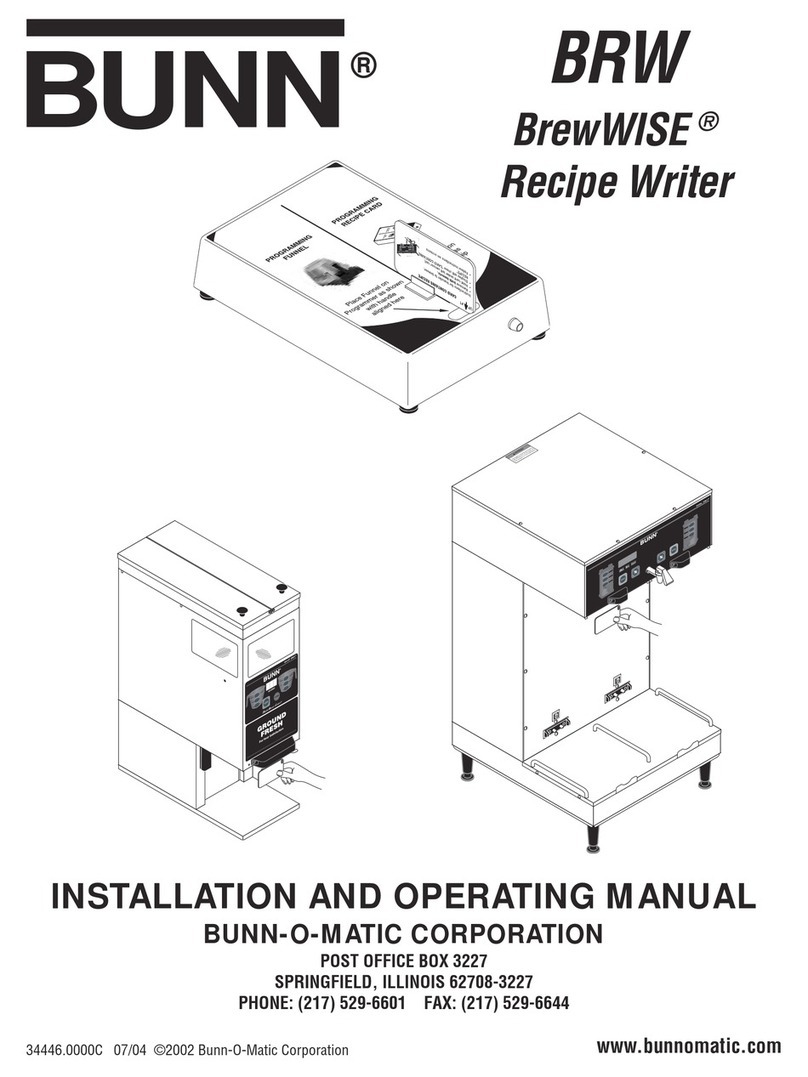 Bunn B10 Series Installation and operating manual Bunn B10 Series Installation and operating manual