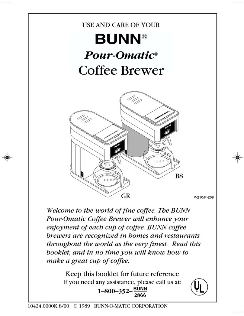 Bunn Pour-Omatic B8 Installation instructions