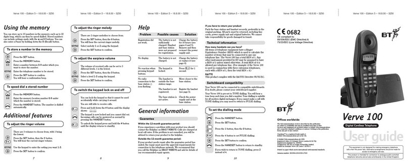 BT Verve 100 User manual