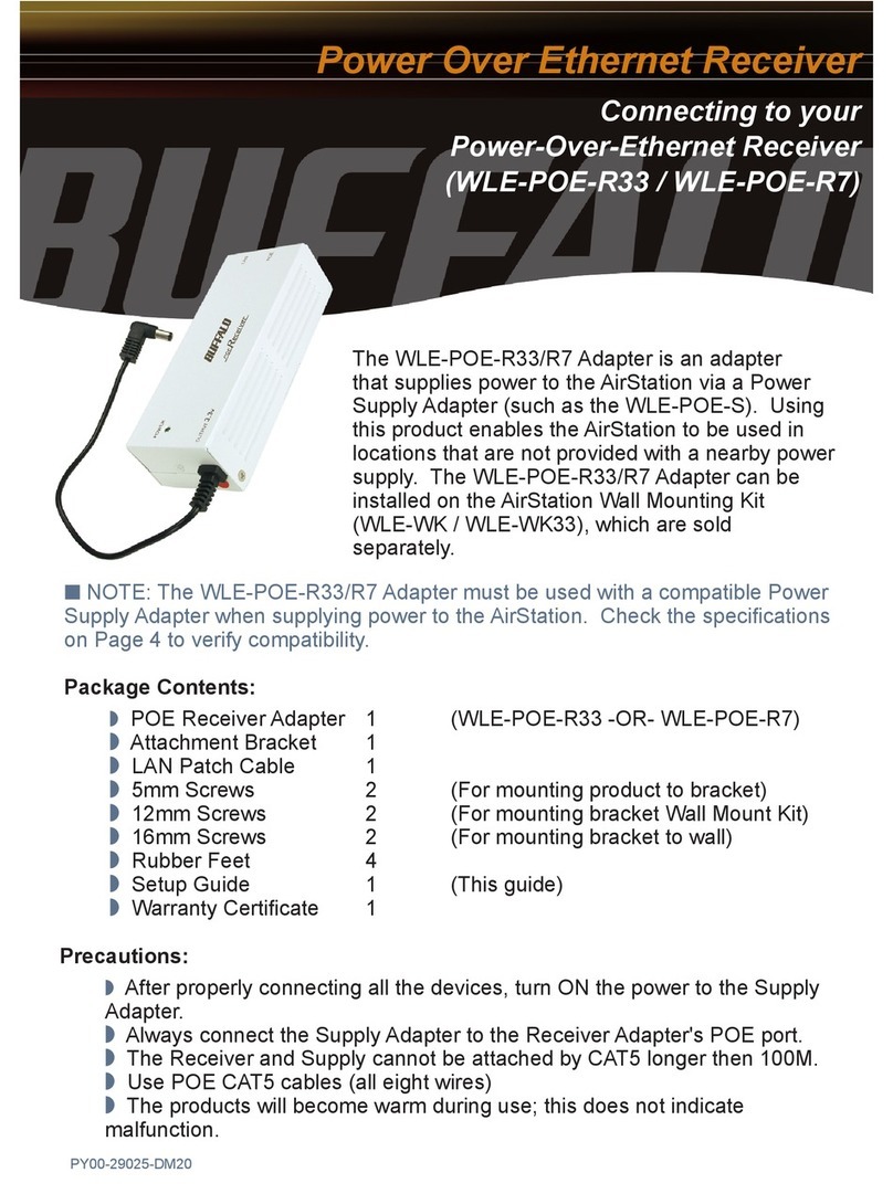 Buffalo Power Over Ethernet Receiver WLE-POE-R33 Quick setup guide